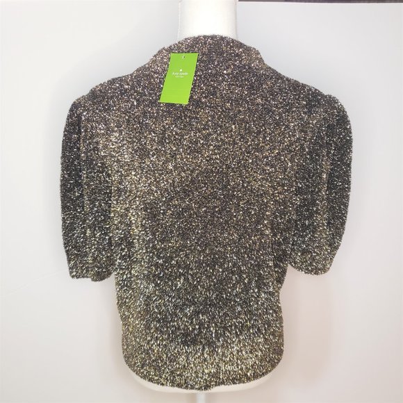 NWT Kate Spade Metallic Pinup Retro Sweater top - Picture 4 of 8